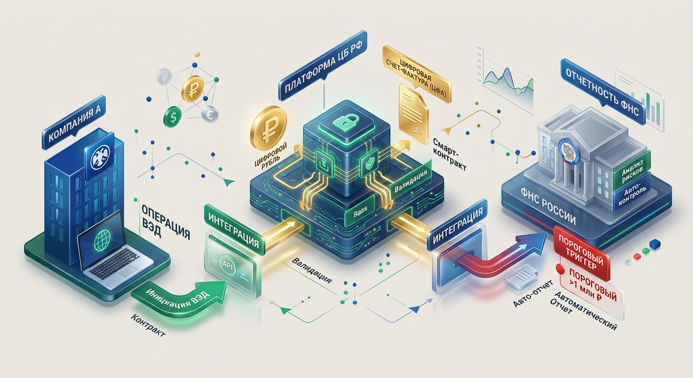 Архитектура новой финансовой системы ВЭД: цифровой рубль и ЦФА